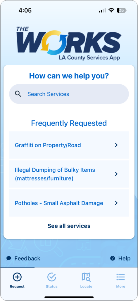 screen shot of a mobile app The Works
